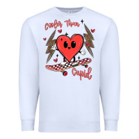 White cooler than cupid Premium Sweatshirt - MaliasSmallBusiness