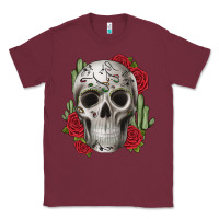 Burgundy skull cactus Classic Tee - JahusDesignShop