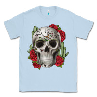 Dusty Blue skull cactus Classic Tee - JahusDesignShop