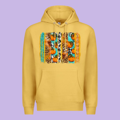 Fall Pumpkin Brushstroke Premium Hoodie Designed By Bundleandbundleshop