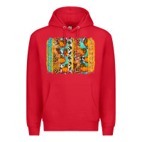Red fall pumpkin brushstroke Premium Hoodie - BundleAndBundleShop