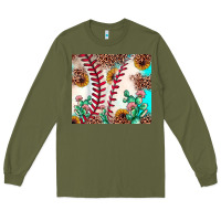 Army Green baseball leopard turquoise cactus sunflower Long Sleeve Tee - JahusDesignShop