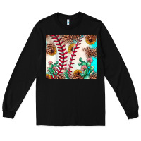 Black baseball leopard turquoise cactus sunflower Long Sleeve Tee - JahusDesignShop