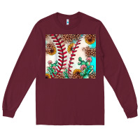 Burgundy baseball leopard turquoise cactus sunflower Long Sleeve Tee - JahusDesignShop
