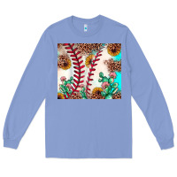 Colony Blue baseball leopard turquoise cactus sunflower Long Sleeve Tee - JahusDesignShop