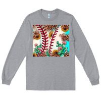 Heather Grey baseball leopard turquoise cactus sunflower Long Sleeve Tee - JahusDesignShop