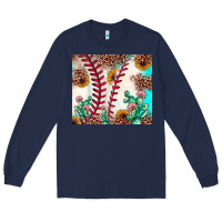 Navy baseball leopard turquoise cactus sunflower Long Sleeve Tee - JahusDesignShop