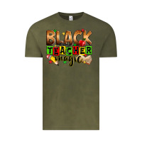 Vintage Olive Black Teacher magic juneteenth Vintage Tee - Zillion Design Studio