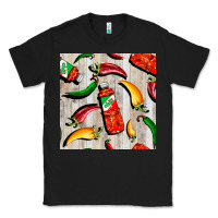 Black mexican chili and pepper seamless pattern Classic Tee - BundleAndBundleShop