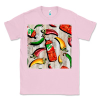 Bubblegum Pink mexican chili and pepper seamless pattern Classic Tee - BundleAndBundleShop