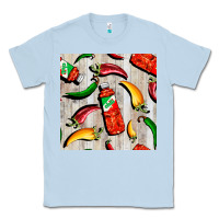 Dusty Blue mexican chili and pepper seamless pattern Classic Tee - BundleAndBundleShop
