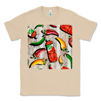 Mushroom mexican chili and pepper seamless pattern Classic Tee - BundleAndBundleShop