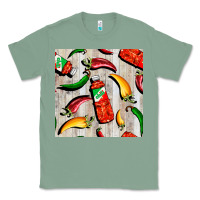 Sage mexican chili and pepper seamless pattern Classic Tee - BundleAndBundleShop