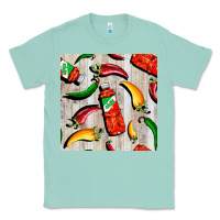 Seafoam mexican chili and pepper seamless pattern Classic Tee - BundleAndBundleShop