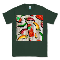 Sports Green mexican chili and pepper seamless pattern Classic Tee - BundleAndBundleShop