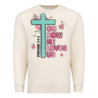 Sandshell oh how he loves us ephesians 2 4 8 Premium Sweatshirt - MaliasSmallBusiness