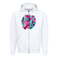 White v.d gemstone's patches Zipper Hoodie - AdoDesignShop