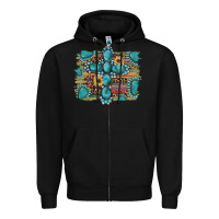 Black western gemstone cross sunflowers serape leopard glitter Zipper Hoodie - Artiststas
