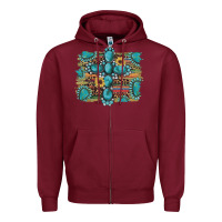 Burgundy western gemstone cross sunflowers serape leopard glitter Zipper Hoodie - Artiststas