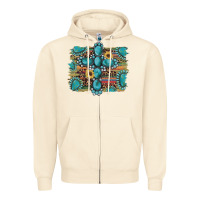 Sandshell western gemstone cross sunflowers serape leopard glitter Zipper Hoodie - Artiststas