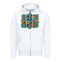 White western gemstone cross sunflowers serape leopard glitter Zipper Hoodie - Artiststas