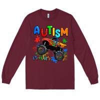 Burgundy autism crusher Long Sleeve Tee - AdoDesignShop