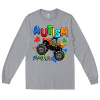 Heather Grey autism crusher Long Sleeve Tee - AdoDesignShop