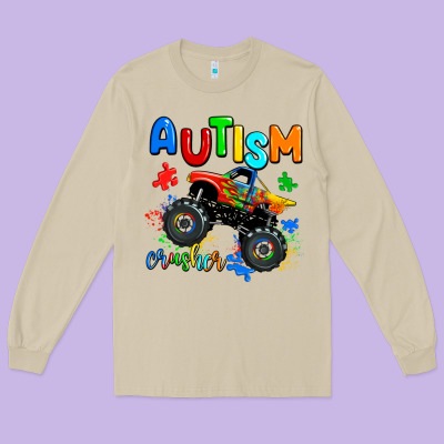 Autism Crusher Long Sleeve Tee Designed By Adodesignshop