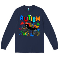 Navy autism crusher Long Sleeve Tee - AdoDesignShop
