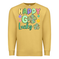 Antique Gold happy go lucky Premium Sweatshirt - MaliasSmallBusiness