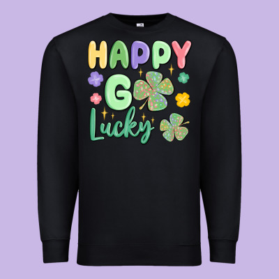 Happy Go Lucky Premium Sweatshirt Designed By Maliassmallbusiness