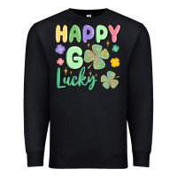 Black happy go lucky Premium Sweatshirt - MaliasSmallBusiness