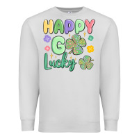 Dove Grey happy go lucky Premium Sweatshirt - MaliasSmallBusiness