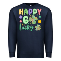 Navy happy go lucky Premium Sweatshirt - MaliasSmallBusiness