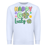 White happy go lucky Premium Sweatshirt - MaliasSmallBusiness