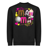 Black mama volleyball with popcorn Heavyweight Sweatshirt - texasbilliewilder