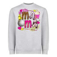 Heather Grey mama volleyball with popcorn Heavyweight Sweatshirt - texasbilliewilder
