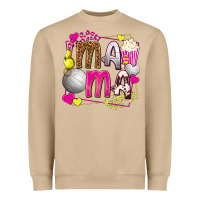 Mama Volleyball With Popcorn Heavyweight Sweatshirt | Teevron