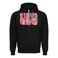 Black v.d cow and lotus brushstrock Zipper Hoodie - AdoDesignShop