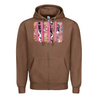 Chestnut v.d cow and lotus brushstrock Zipper Hoodie - AdoDesignShop