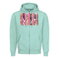 Seafoam v.d cow and lotus brushstrock Zipper Hoodie - AdoDesignShop