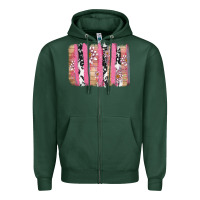 Sports Green v.d cow and lotus brushstrock Zipper Hoodie - AdoDesignShop
