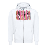 White v.d cow and lotus brushstrock Zipper Hoodie - AdoDesignShop