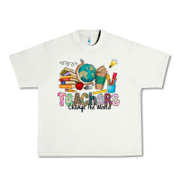 Pistachio Teachers Change The World Urban Heavy Tee - CowhideDigitalArt