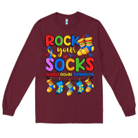 Burgundy rock your  world down syndrome Long Sleeve Tee - Artiststas