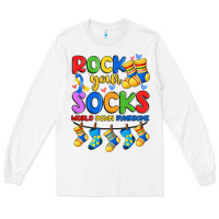 White rock your  world down syndrome Long Sleeve Tee - Artiststas