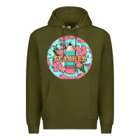 Army Green teacher floral pencil round earring Premium Hoodie - BundleAndBundleShop