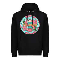 Black teacher floral pencil round earring Premium Hoodie - BundleAndBundleShop