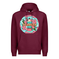 Burgundy teacher floral pencil round earring Premium Hoodie - BundleAndBundleShop