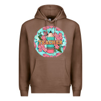 Chestnut teacher floral pencil round earring Premium Hoodie - BundleAndBundleShop